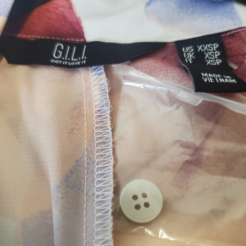 G.I.L.I. Size XXS Petite open front feminine floral maxi kimono duster - Picture 2 of 12